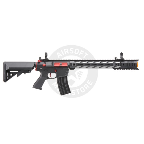 Lancer Tactical Gen 2 M4 SPR Interceptor Airsoft AEG Rifle with Red Accents - (Black)