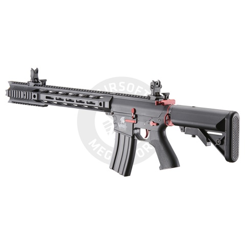 Lancer Tactical Gen 2 M4 SPR Interceptor Airsoft AEG Rifle with Red Accents - (Black)