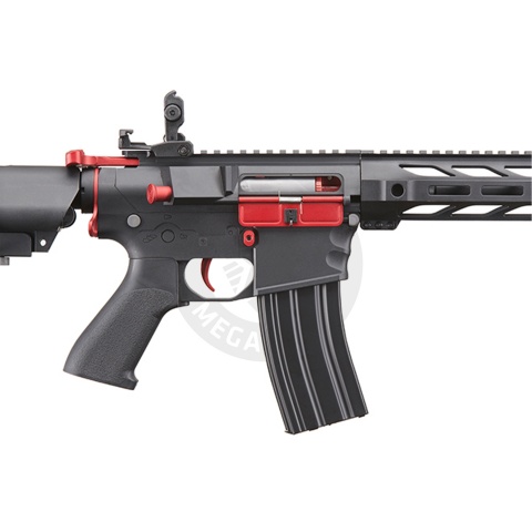 Lancer Tactical Gen 2 M4 SPR Interceptor Airsoft AEG Rifle with Red Accents - (Black)