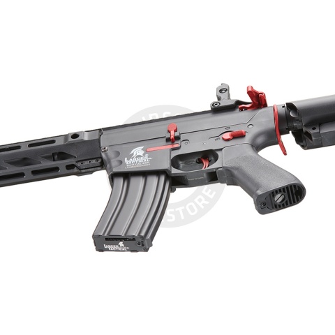 Lancer Tactical Gen 2 M4 SPR Interceptor Airsoft AEG Rifle with Red Accents - (Black)