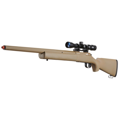Lancer Tactical High FPS M24 Bolt Action Spring Powered Sniper Rifle w/ Scope  (Color: Tan)