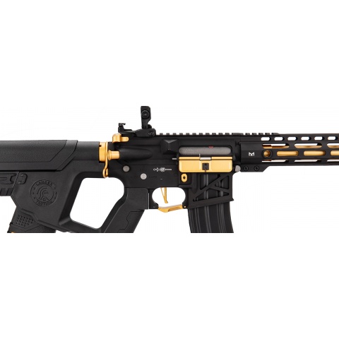 Lancer Tactical Enforcer Blackbird Skeleton AEG w/ Alpha Stock (Color:  Black & Gold)