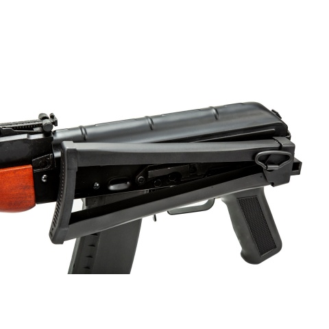 Lancer Tactical AK-Series AK-47N AEG Airsoft Rifle w/ Skeleton Folding Stock (Real Wood Furniture)