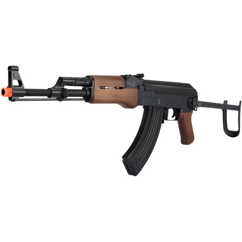 Lancer Tactical AK47 Airsoft AEG Rifle w/ Folding Stock - (Black / Faux Wood)