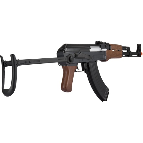 Lancer Tactical AK47 Airsoft AEG Rifle w/ Folding Stock - (Black / Faux Wood)