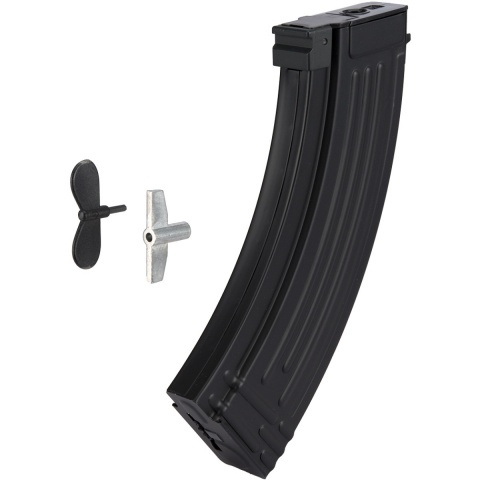 Lancer Tactical AK47 Airsoft AEG Rifle w/ Folding Stock - (Black / Faux Wood)