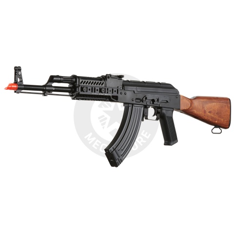 Lancer Tactical AK-Series AK-74M AEG Airsoft Rifle Non ETU w/ ACW-272 Gas Tube Cover, ACW-273 Handguard, Wood Stock & SG-11B Mag - (Black)