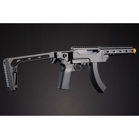 SEAL Airsoft KC02 Short Barrel Folding Stock Gas Blowback Rifle w/ Mock Suppressor - (Black)