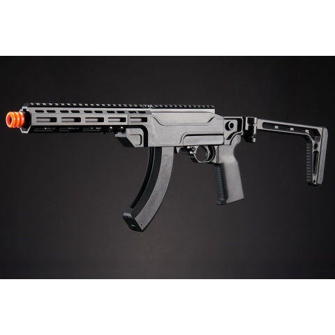 SEAL Airsoft KC02 Short Barrel Folding Stock Gas Blowback Rifle w/ Mock Suppressor - (Black)