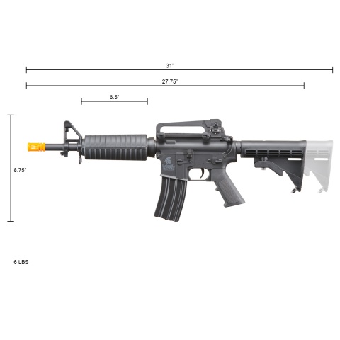 Lancer Tactical LT-01C Airsoft M4 Commando AEG Rifle - BLACK