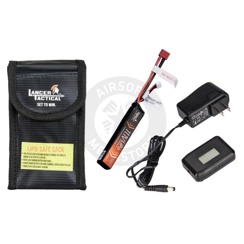 Lipo Battery 11.1V1100 Deans w/ LCD Lipo Charger Bundle