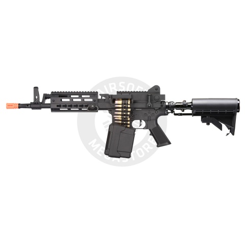 Lancer Tactical MCR Light Machine Gun LMG Airsoft AEG Rifle w/ Tank - (Black)