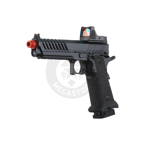 Lancer Tactical Knightshade Hi-Capa Gas Blowback Airsoft Pistol w/ Reflex Red Dot Sight - (Red)