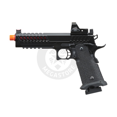 Lancer Tactical Knightshade Hi-Capa Gas Blowback Airsoft Pistol w/ Micro Red Dot Sight - (Red)