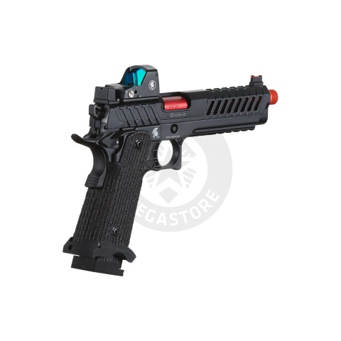 Lancer Tactical Knightshade Hi-Capa Gas Blowback Airsoft Pistol w/ Micro Red Dot Sight - (Red)
