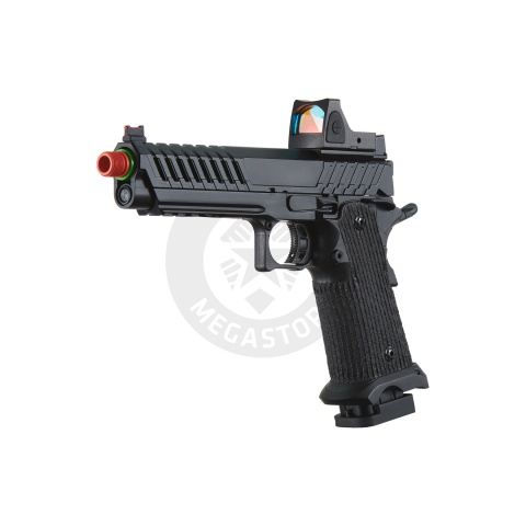 Lancer Tactical Knightshade Hi-Capa Gas Blowback Airsoft Pistol w/ Reflex Red Dot Sight - (Green)