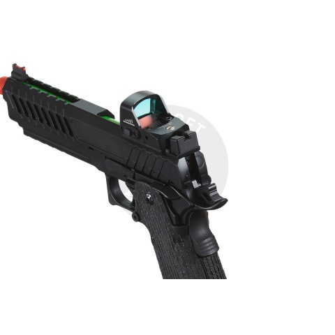 Lancer Tactical Knightshade Hi-Capa Gas Blowback Airsoft Pistol w/ Micro Red Dot Sight - (Green)