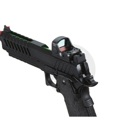Lancer Tactical Knightshade Hi-Capa Gas Blowback Airsoft Pistol w/ Red Dot Sight - (Green)