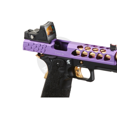 Lancer Tactical Stryk Hi-Capa 5.1 Gas Blowback Airsoft Pistol w/ Reflex Red Dot Sight - (Purple & Gold)