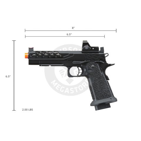 Lancer Tactical Stryk Hi-Capa 4.3 Gas Blowback Airsoft Pistol w/ Micro Red Dot Sight (Black)