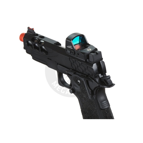 Lancer Tactical Stryk Hi-Capa 4.3 Gas Blowback Airsoft Pistol w/ Micro Red Dot Sight (Black)