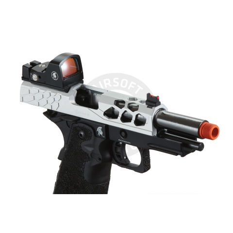 Lancer Tactical Stryk Hi-Capa 4.3 Gas Blowback Airsoft Pistol w/ Micro Red Dot Sight (Black & Silver)