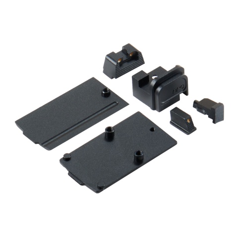 Arc Division Reactor Glock 19 GBB Slide Kit by Lancer Tactical for Elite Force Umarex Gen 5 Glock 19 Gas Blowback Pistols - (Black)