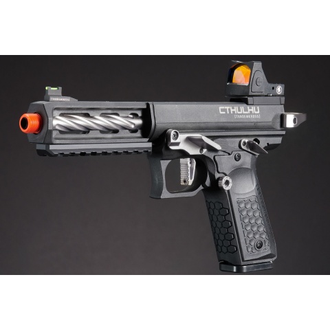Lancer Tactical x Tandemkross CTHULHU Gas Blow Back Pistol w/ Red Dot Reflex Sight - (Black/Silver)