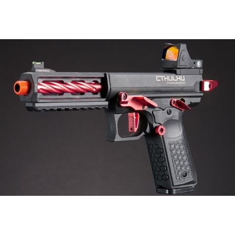 Lancer Tactical x Tandemkross CTHULHU Gas Blow Back Pistol w/ Red Dot Reflex Sight - (Black/Red)