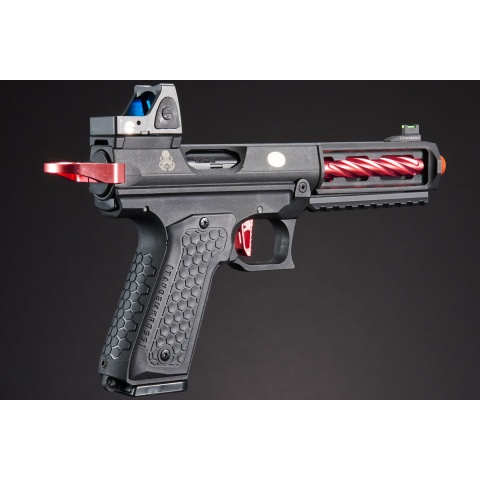 Lancer Tactical x Tandemkross CTHULHU Gas Blow Back Pistol w/ Red Dot Reflex Sight - (Black/Red)
