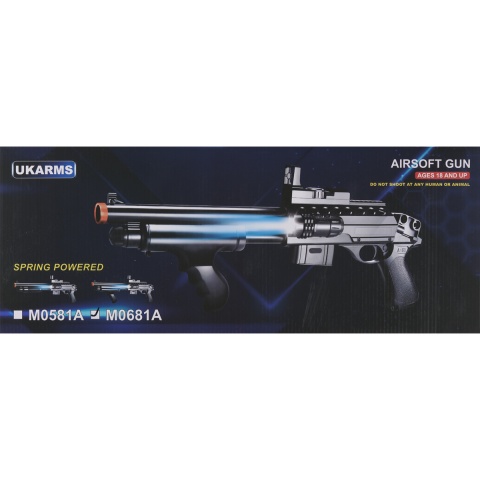 UK Arms Spring M0681A Spring Powered Pump Action Shotgun w/ Red Dot Sight and Flashlight (Color: Black)