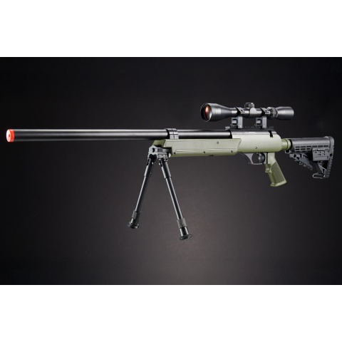 WellFire MB13D APS SR-2 Metal Sniper Rifle w/ Scope & Bipod - OD
