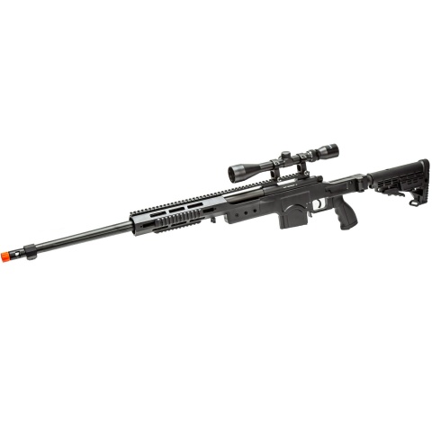 WellFire MB4412BA Bolt Action Airsoft Sniper Rifle w/ Scope (Color: Black)