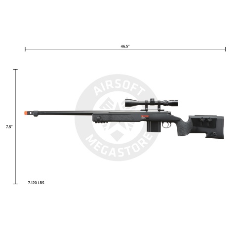 WellFire MB4416 M40A3 Bolt Action Sniper Rifle w/ Scope - BLACK