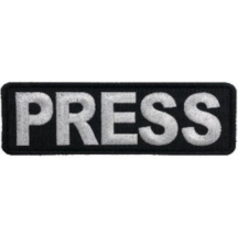 Embroidered PRESS Patch Black and White