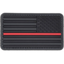 US Flag Reverse PVC Patch w/ Red Stripe (Color: Black and Dark Gray)
