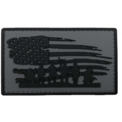 Stars & Stripes Warriors PVC Patch Dark Grey