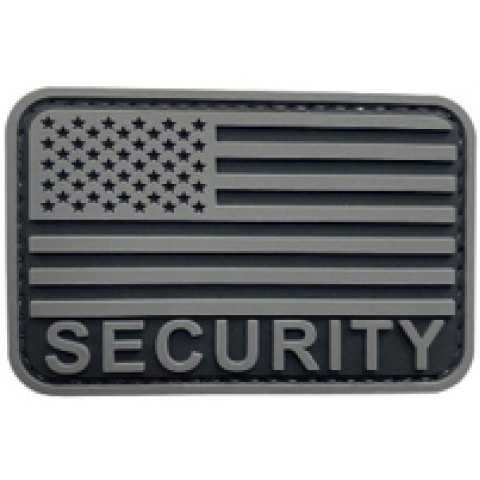 Security US Flag PVC Patch Black and Gray