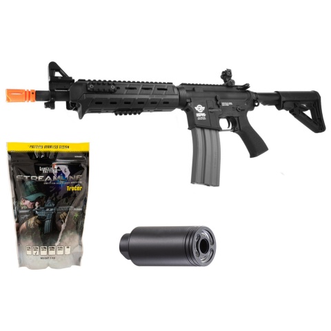 G&G CM16 Combat Machine MOD 0 Airsoft M4 AEG Rifle - (Black) - Tracer/BB Bundle