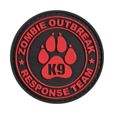 Zombie Outbreak Response Team PVC Patch w/ K9 Paw (All Red Version)
