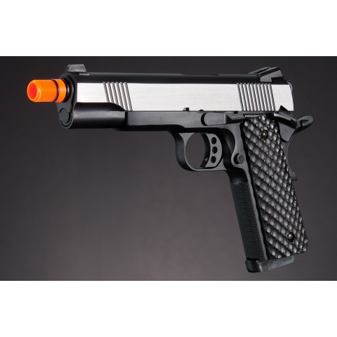 Raven Airsoft MEU Gas Blowback Pistol - Black & Silver