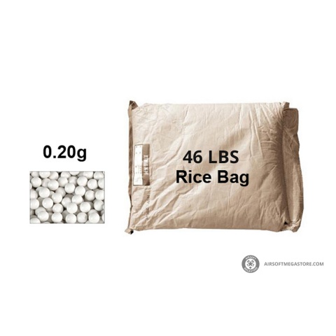 Lancer Tactical 46 lbs Rice Bag Airsoft 0.20g BBs (Color: White) - Exclude Free Shipping