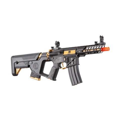 Lancer Tactical Low FPS Enforcer Needletail Skeleton AEG with Alpha Stock (Color: Black & Gold)