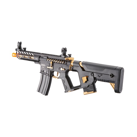 Lancer Tactical Low FPS Enforcer Needletail Skeleton AEG with Alpha Stock (Color: Black & Gold)