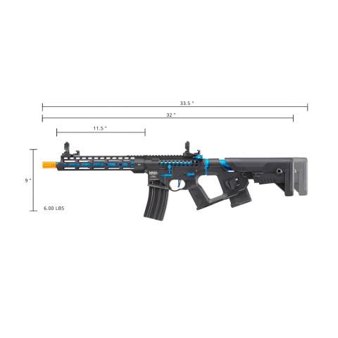 Lancer Tactical Enforcer BLACKBIRD Skeleton AEG w/ Alpha Stock [HIGH FPS] - BLACK/BLUE