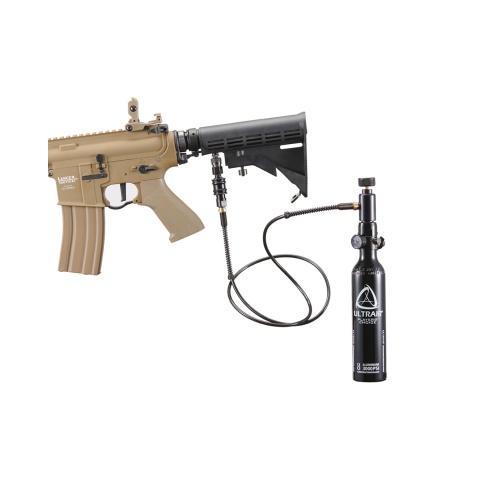 Lancer Tactical Full Metal Legion HPA KeyMod M4 Carbine Airsoft Rifle w/ External Tank (Color: Tan)