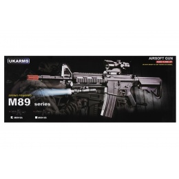 UK Arms Heavy Version Short Barreled M4 Airsoft Spring Rifle w/ Flashlight and Red Dot Sight (Color: Black)