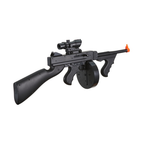 UK Arms Airsoft M1A1 Spring Tommy Gun with Drum Magazine (Color: Black)