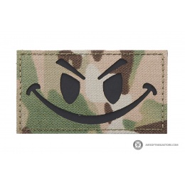Reflective Evil Smiley Morale Patch (Color: Multi-Camo)