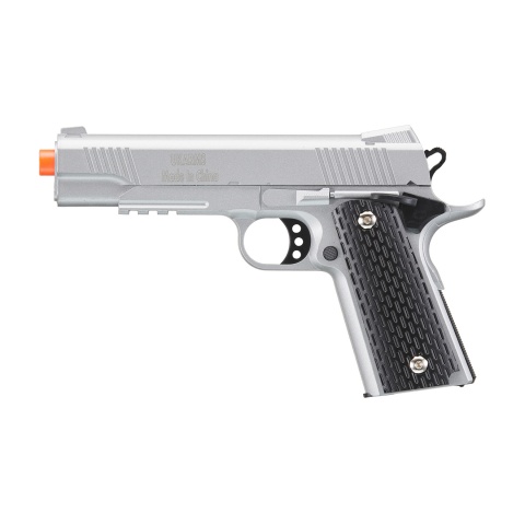UK Arms 1911 Alloy Series Spring Airsoft Pistol w/ Under Barrel Rail (Color: Black / Brown)